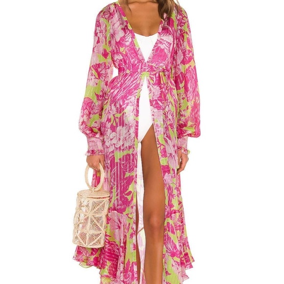 Rococo Sand Kimono Coverup Pink Sz S - Picture 3 of 13